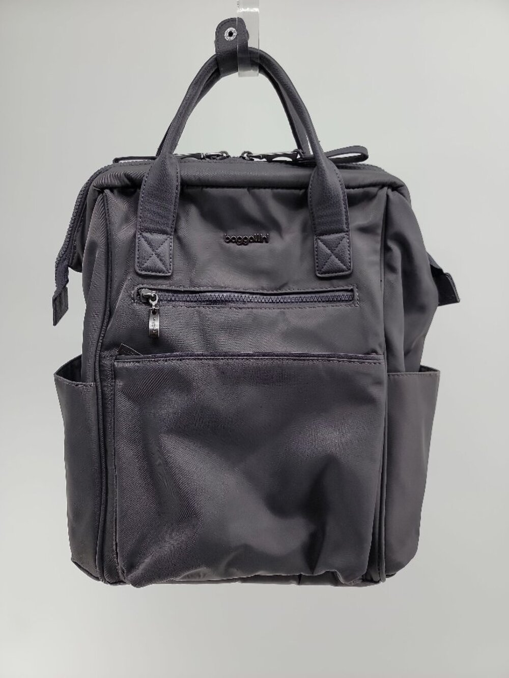 Baggallini Gray Nylon Backpack Travel Work Bag Lightweight Organizer